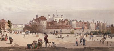 Vue de la Tour de Londres et de la Monnaie royale depuis Great Tower Hill, 1842 - Thomas Shotter Boys